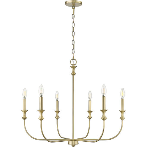 Savanne 6 Light 28.25 inch Vintage Brass Chandelier Ceiling Light